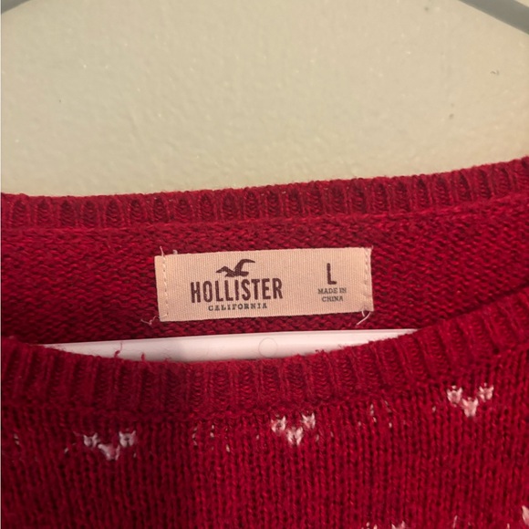 Hollister Red Sweater with Bear Motif - Picture 2 of 3